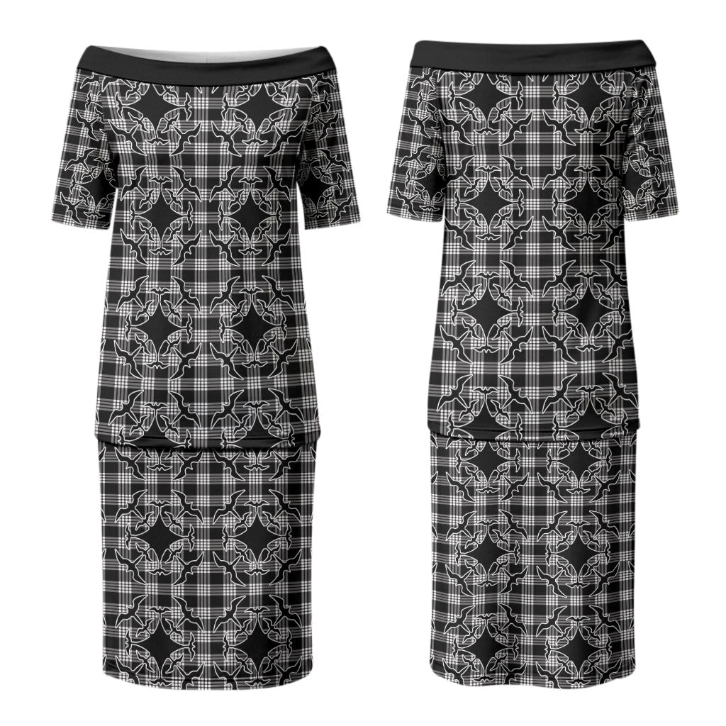 Eleele Hawaii Iwa Bird Palaka Motifs Couples Matching Puletasi and Long Sleeve Button Shirt LT14 - Polynesian Pride