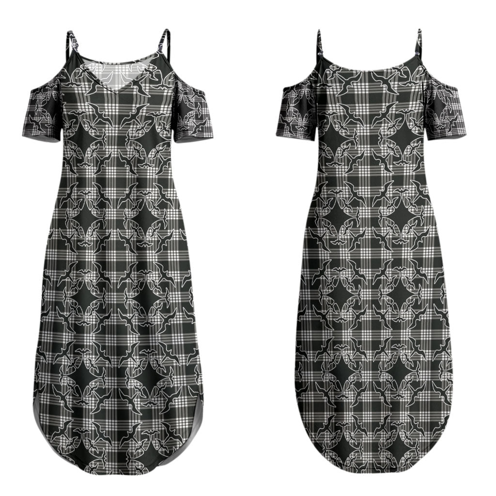 Eleele Hawaii Iwa Bird Palaka Motifs Couples Matching Summer Maxi Dress and Hawaiian Shirt LT14 - Polynesian Pride