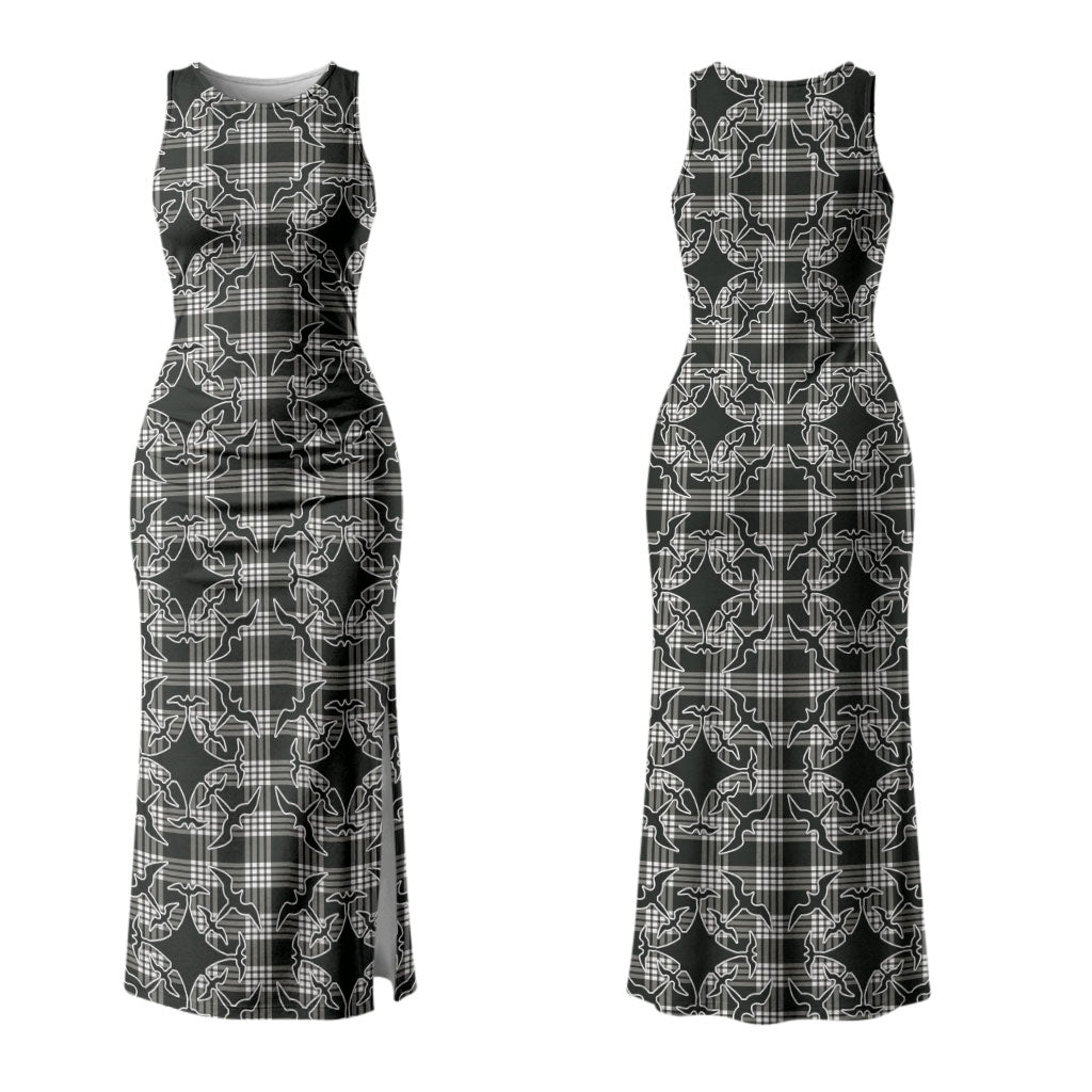 Eleele Hawaii Iwa Bird Palaka Motifs Couples Matching Tank Maxi Dress and Long Sleeve Button Shirt LT14 - Polynesian Pride