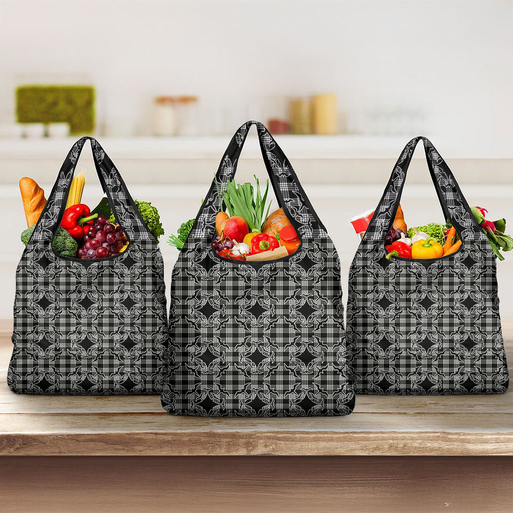 Eleele Hawaii Iwa Bird Palaka Motifs Grocery Bag LT14 3-pack One Size Black - Polynesian Pride