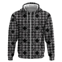Eleele Hawaii Iwa Bird Palaka Motifs Hoodie LT14 Zip Hoodie Black - Polynesian Pride