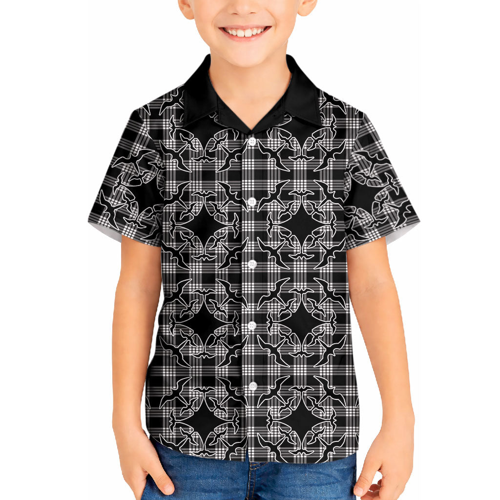 Eleele Hawaii Iwa Bird Palaka Motifs Kid Hawaiian Shirt