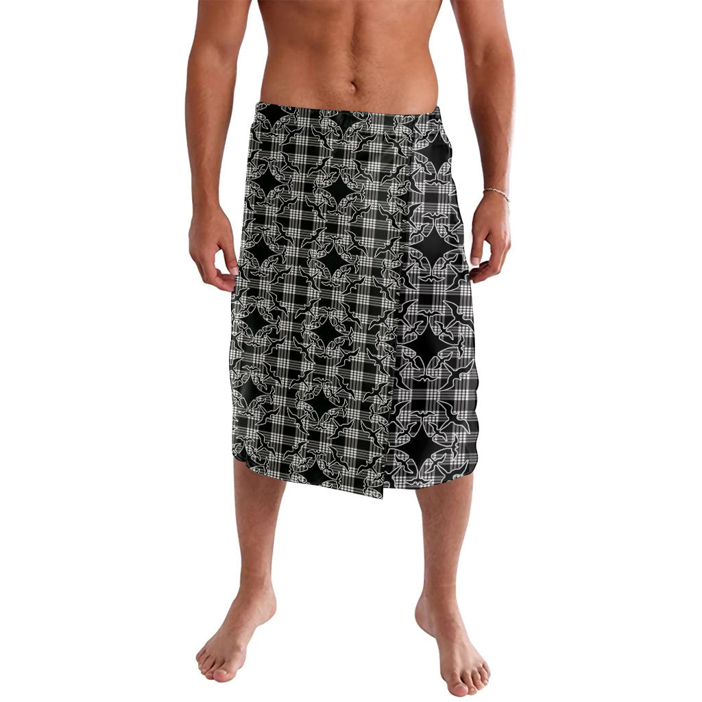 Eleele Hawaii Iwa Bird Palaka Motifs Lavalava LT14 Black - Polynesian Pride