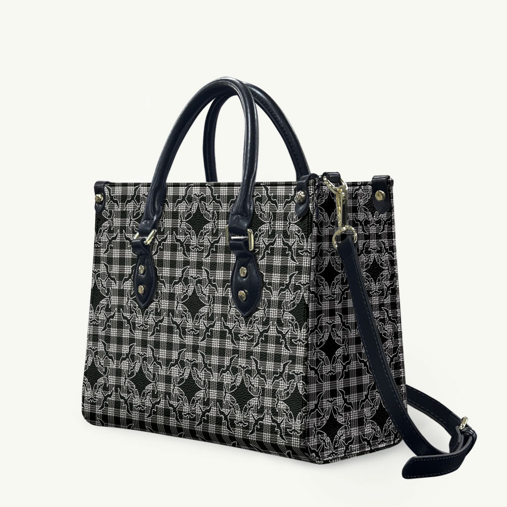 Eleele Hawaii Iwa Bird Palaka Motifs Leather Bag LT14 Black - Polynesian Pride