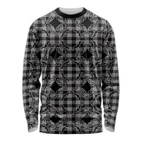 Eleele Hawaii Iwa Bird Palaka Motifs Long Sleeve Shirt LT14 Unisex Black - Polynesian Pride
