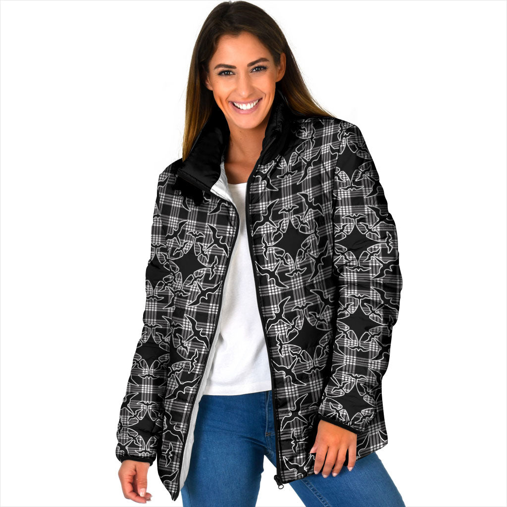 Eleele Hawaii Iwa Bird Palaka Motifs Padded Jacket LT14 Women Black - Polynesian Pride