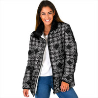 Eleele Hawaii Iwa Bird Palaka Motifs Padded Jacket LT14 Women Black - Polynesian Pride