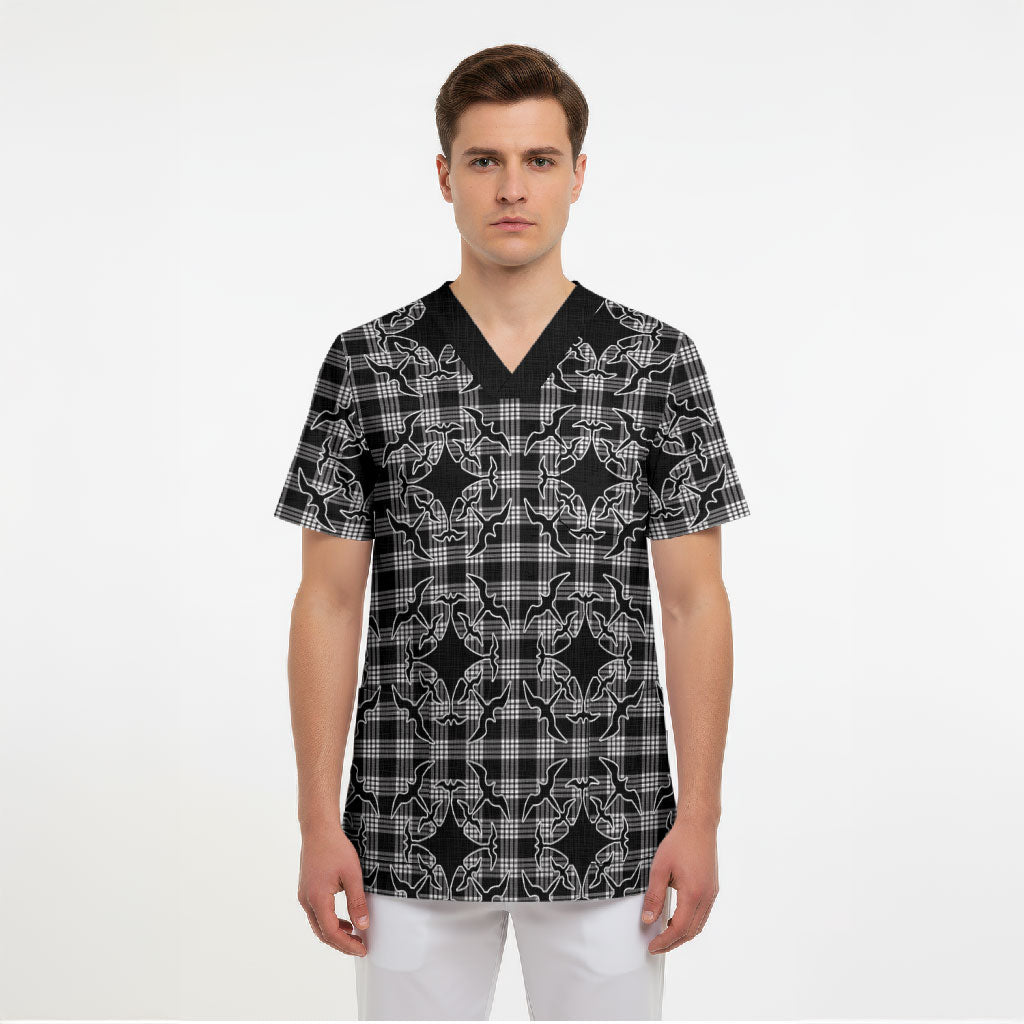 Eleele Hawaii Iwa Bird Palaka Motifs Scrub Top LT14 - Polynesian Pride