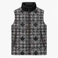 Eleele Hawaii Iwa Bird Palaka Motifs Sleeveless Puffer Jacket LT14 Unisex Black - Polynesian Pride