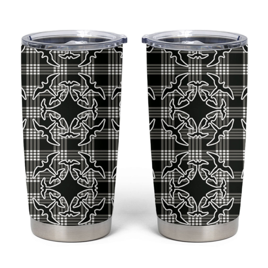 Eleele Hawaii Iwa Bird Palaka Motifs Tumbler Cup LT14 Black - Polynesian Pride