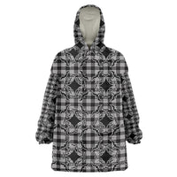 Eleele Hawaii Iwa Bird Palaka Motifs Wearable Blanket Hoodie LT14 One Size Black - Polynesian Pride
