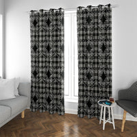 Eleele Hawaii Iwa Bird Palaka Motifs Window Curtain LT14 With Grommets Black - Polynesian Pride
