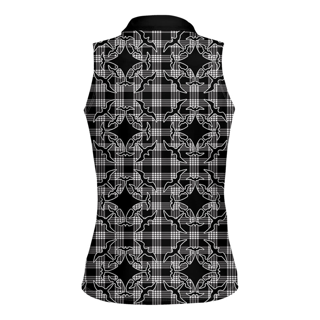Eleele Hawaii Iwa Bird Palaka Motifs Women Sleeveless Polo Shirt LT14 - Polynesian Pride