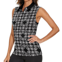 Eleele Hawaii Iwa Bird Palaka Motifs Women Sleeveless Polo Shirt LT14 - Polynesian Pride