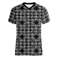 Eleele Hawaii Iwa Bird Palaka Motifs Women V-Neck T-Shirt LT14 Female Black - Polynesian Pride