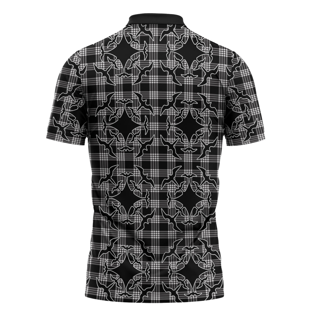 Eleele Hawaii Iwa Bird Palaka Motifs Zipper Polo Shirt LT14 - Polynesian Pride