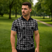Eleele Hawaii Iwa Bird Palaka Motifs Zipper Polo Shirt LT14 - Polynesian Pride