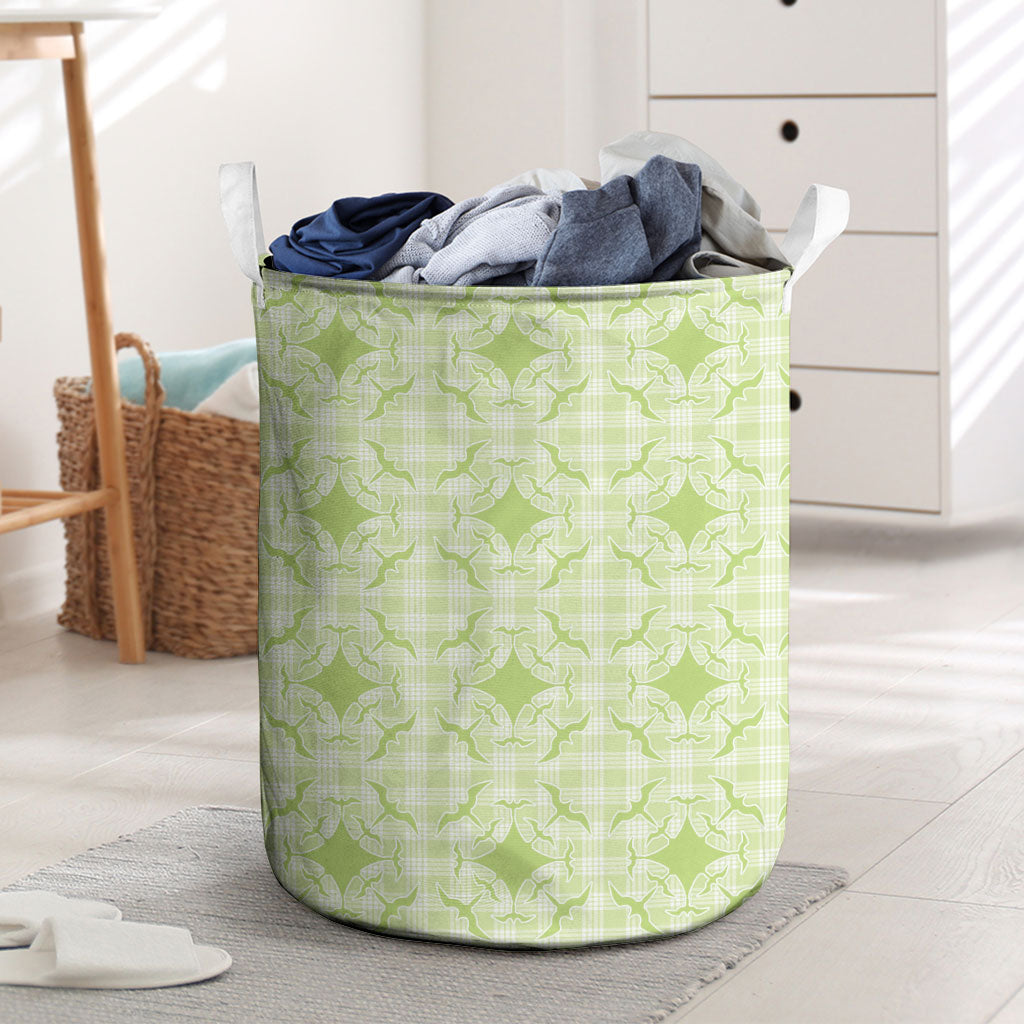 Omaomao Hawaii Iwa Bird Palaka Motifs Laundry Basket LT14 Green - Polynesian Pride