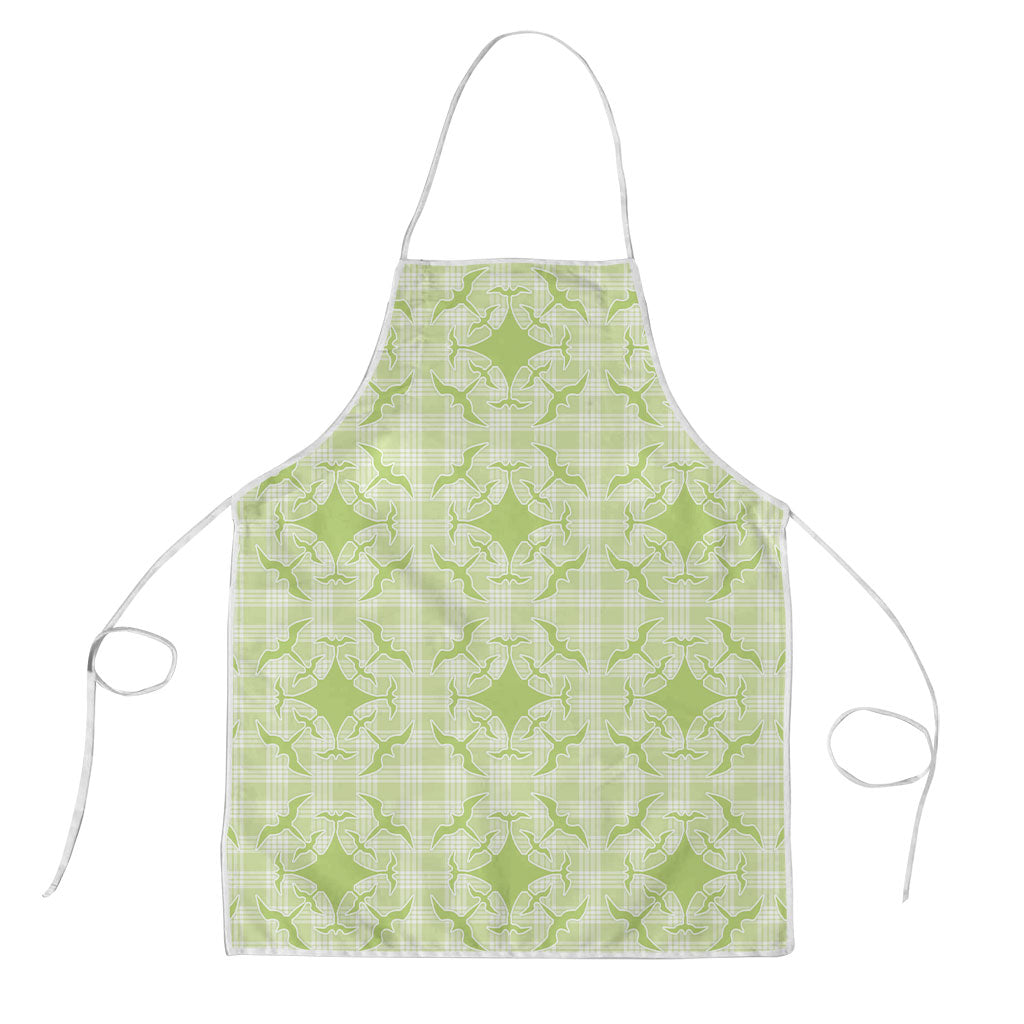 Omaomao Hawaii Iwa Bird Palaka Motifs Apron LT14 Green - Polynesian Pride