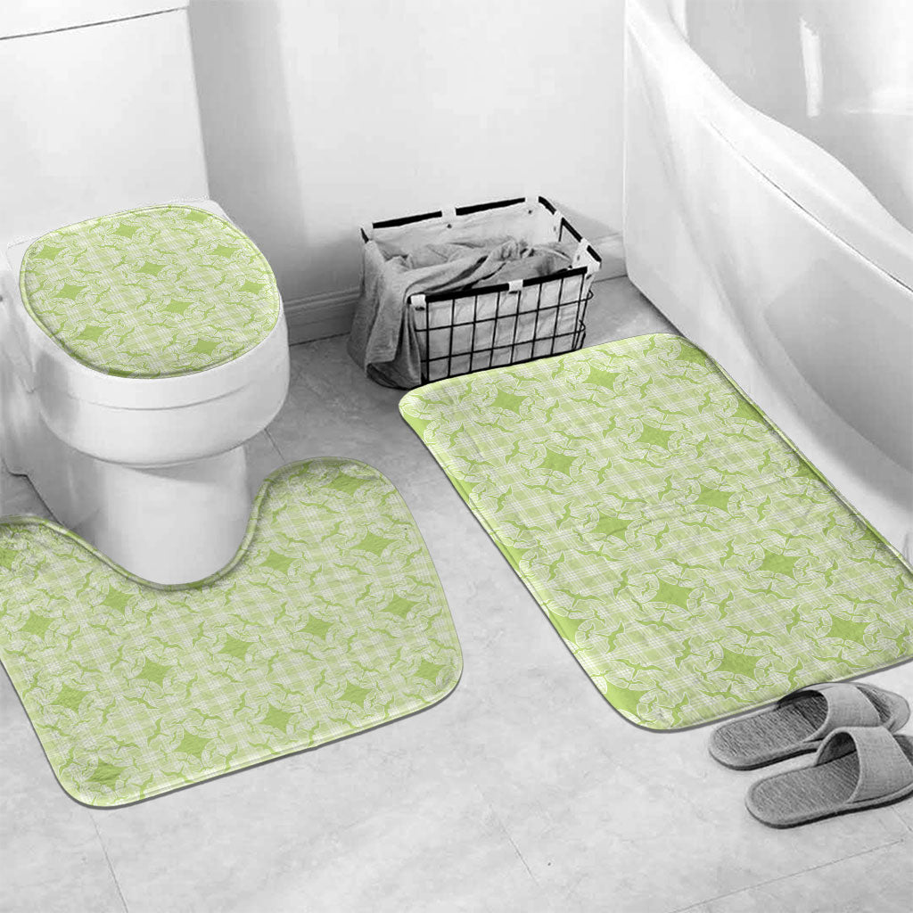 Omaomao Hawaii Iwa Bird Palaka Motifs Bathroom Set LT14 Mat Set Only (3 pcs) One Size Green - Polynesian Pride