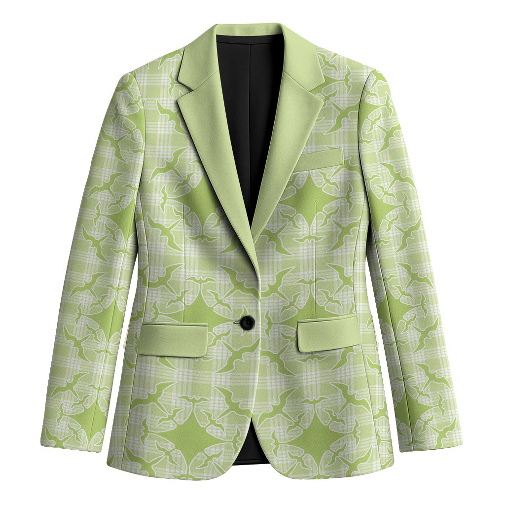 Omaomao Hawaii Iwa Bird Palaka Motifs Blazer LT14 Unisex Green - Polynesian Pride