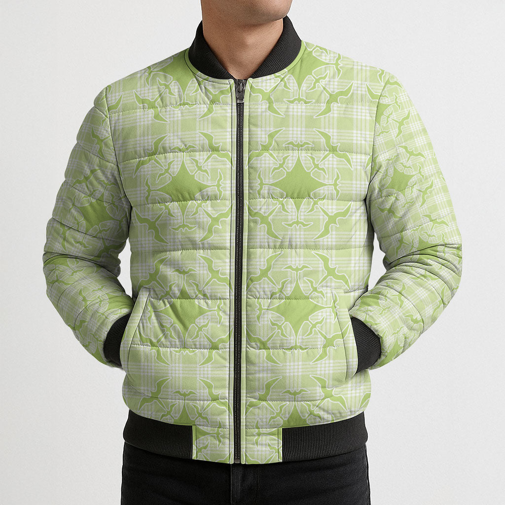 Omaomao Hawaii Iwa Bird Palaka Motifs Bomber Puffer Jacket LT14 - Polynesian Pride