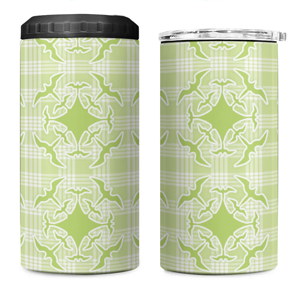 Omaomao Hawaii Iwa Bird Palaka Motifs 4 in 1 Can Cooler Tumbler