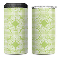 Omaomao Hawaii Iwa Bird Palaka Motifs 4 in 1 Can Cooler Tumbler LT14 One Size: 16 oz Green - Polynesian Pride