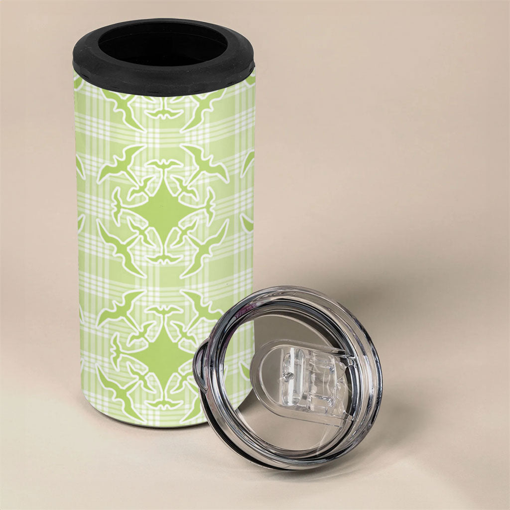 Omaomao Hawaii Iwa Bird Palaka Motifs 4 in 1 Can Cooler Tumbler LT14 - Polynesian Pride