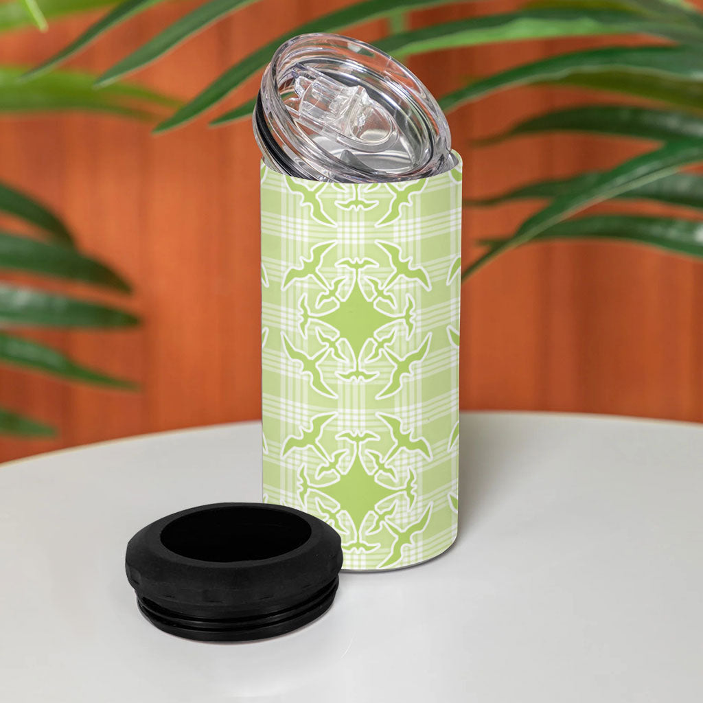 Omaomao Hawaii Iwa Bird Palaka Motifs 4 in 1 Can Cooler Tumbler LT14 - Polynesian Pride