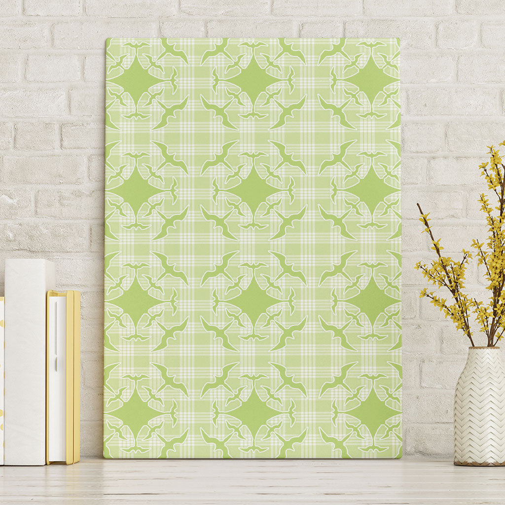 Omaomao Hawaii Iwa Bird Palaka Motifs Canvas Wall Art LT14 Without Frame Green - Polynesian Pride
