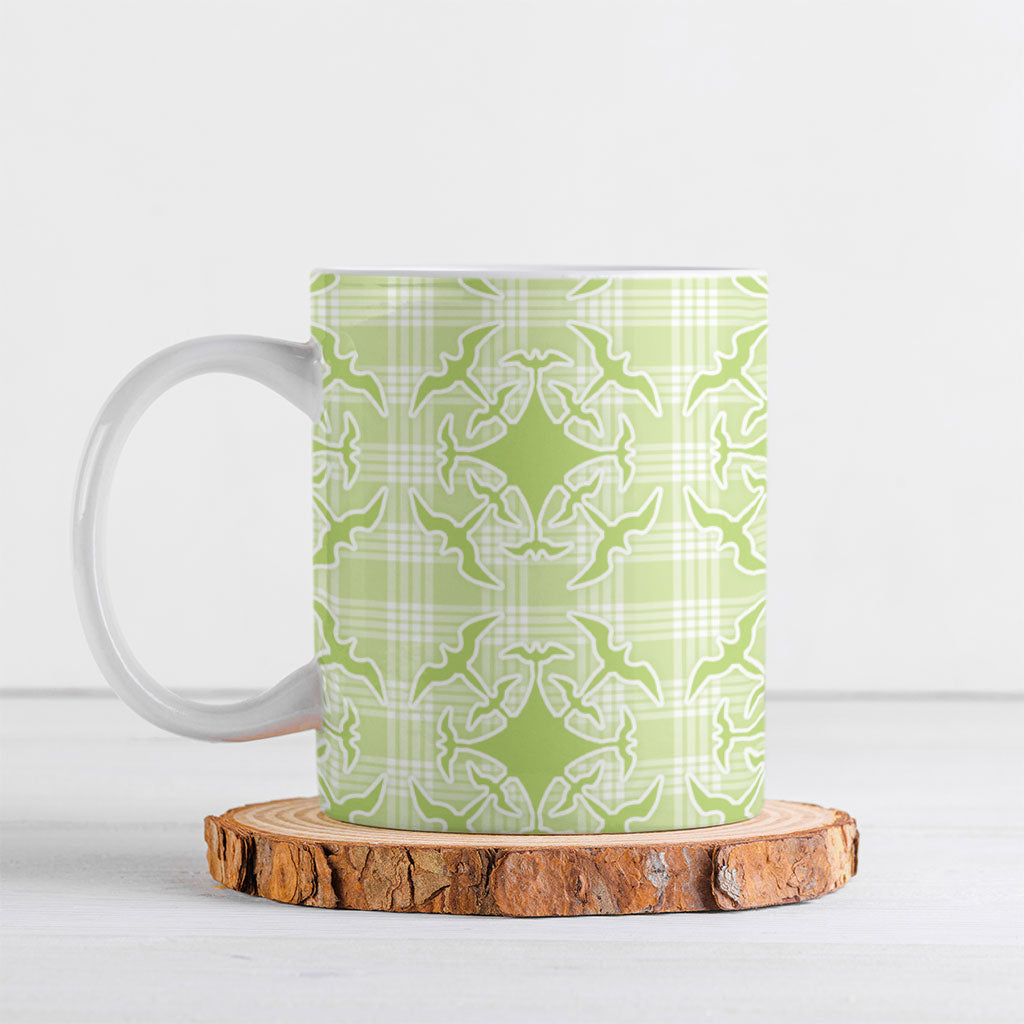 Omaomao Hawaii Iwa Bird Palaka Motifs Ceramic Mug LT14 Green - Polynesian Pride