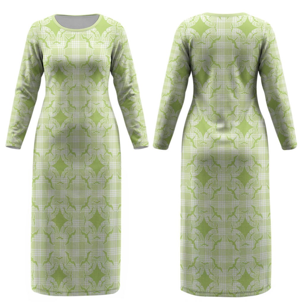 Omaomao Hawaii Iwa Bird Palaka Motifs Couples Matching Long Sleeve Bodycon Dress and Hawaiian Shirt LT14 - Polynesian Pride