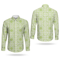 Omaomao Hawaii Iwa Bird Palaka Motifs Couples Matching Off Shoulder Maxi Dress and Long Sleeve Button Shirt LT14 - Polynesian Pride