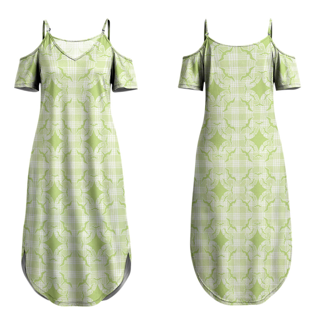 Omaomao Hawaii Iwa Bird Palaka Motifs Couples Matching Summer Maxi Dress and Long Sleeve Button Shirt LT14 - Polynesian Pride