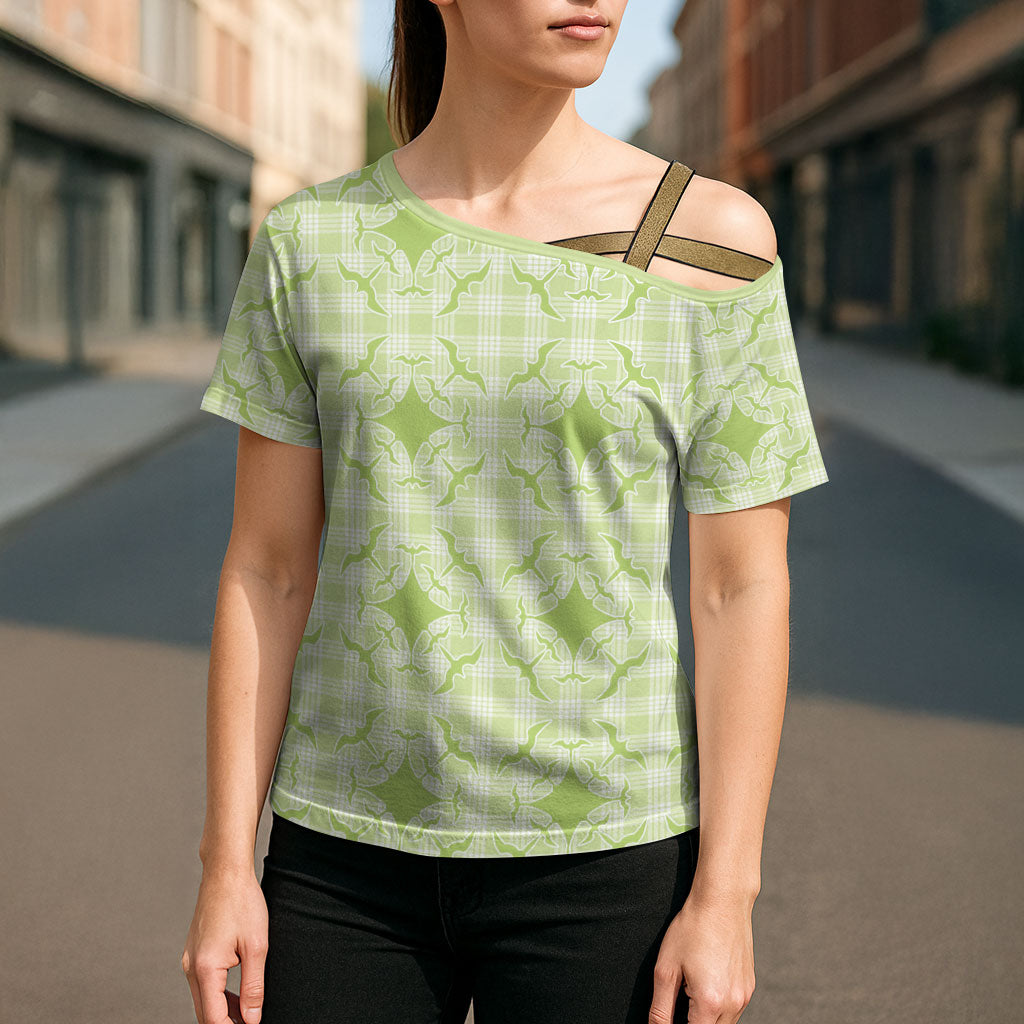 Omaomao Hawaii Iwa Bird Palaka Motifs Cross Shoulder Shirt LT14 - Polynesian Pride