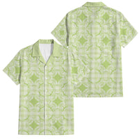 Omaomao Hawaii Iwa Bird Palaka Motifs Family Matching Puletasi and Hawaiian Shirt LT14 Dad's Shirt - Short Sleeve Green - Polynesian Pride