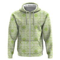 Omaomao Hawaii Iwa Bird Palaka Motifs Hoodie LT14 Zip Hoodie Green - Polynesian Pride