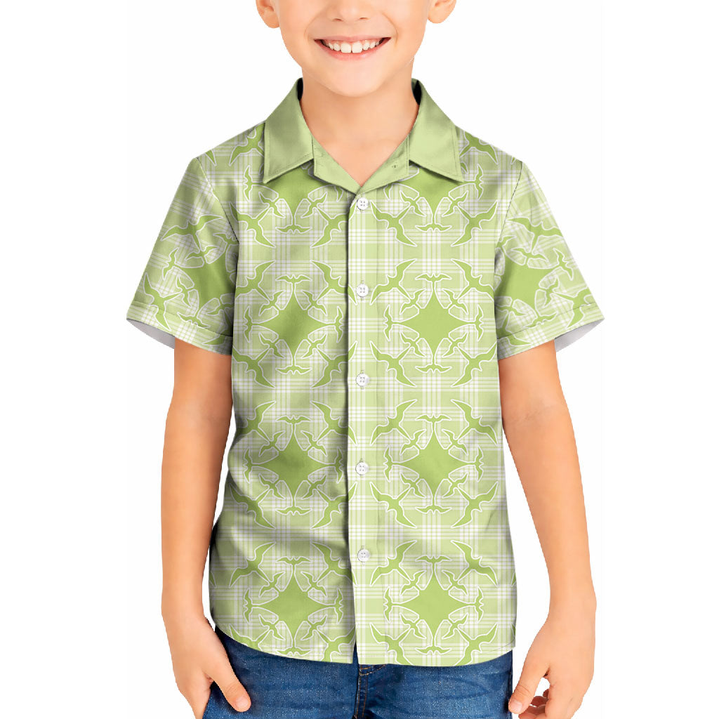 Omaomao Hawaii Iwa Bird Palaka Motifs Kid Hawaiian Shirt