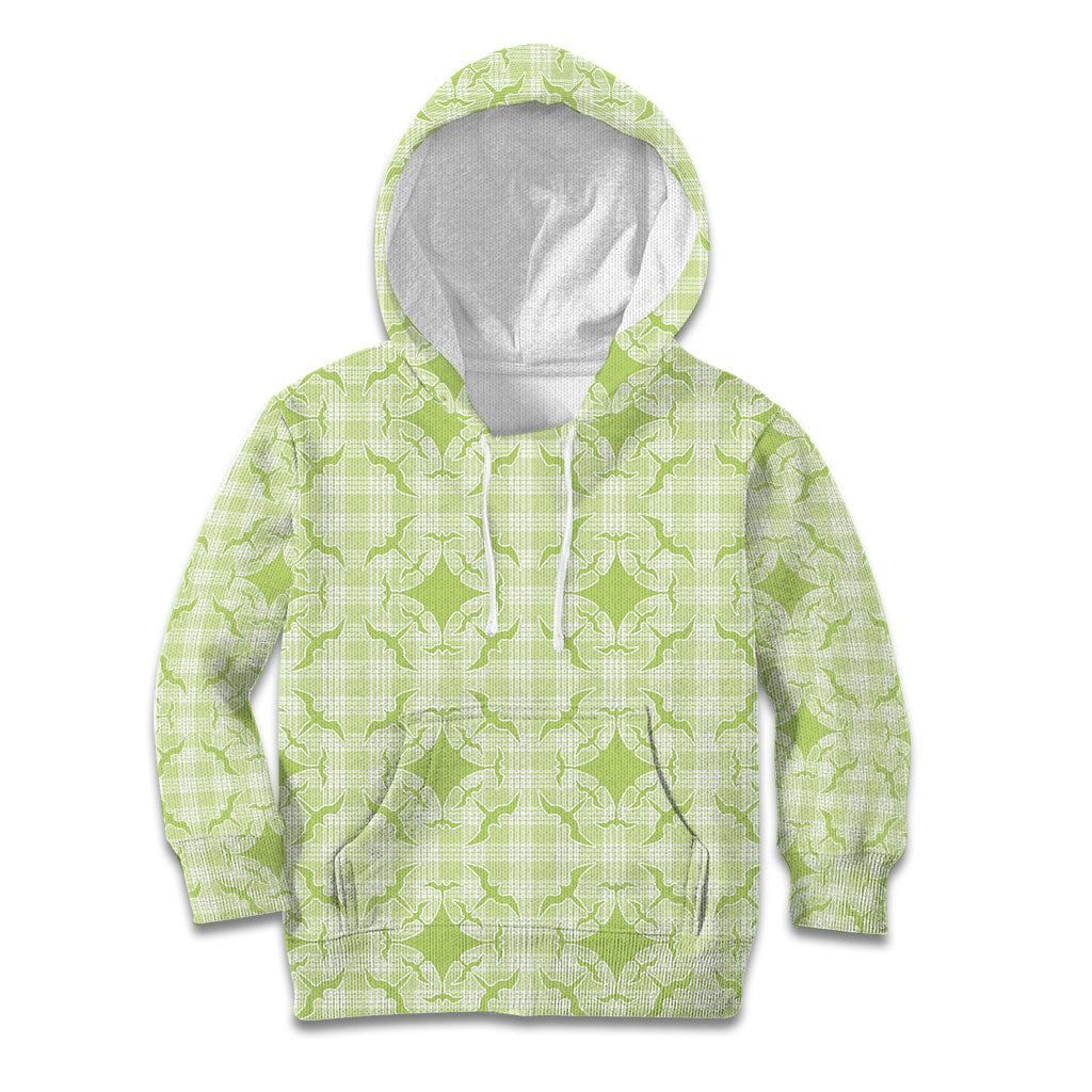 Omaomao Hawaii Iwa Bird Palaka Motifs Kid Hoodie LT14 Hoodie Green - Polynesian Pride