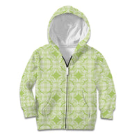 Omaomao Hawaii Iwa Bird Palaka Motifs Kid Hoodie LT14 Zip Hoodie Green - Polynesian Pride