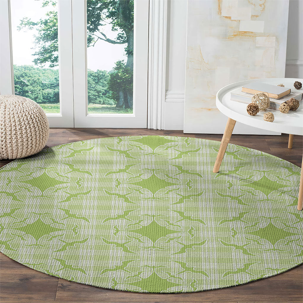 Omaomao Hawaii Iwa Bird Palaka Motifs Round Carpet LT14 - Polynesian Pride