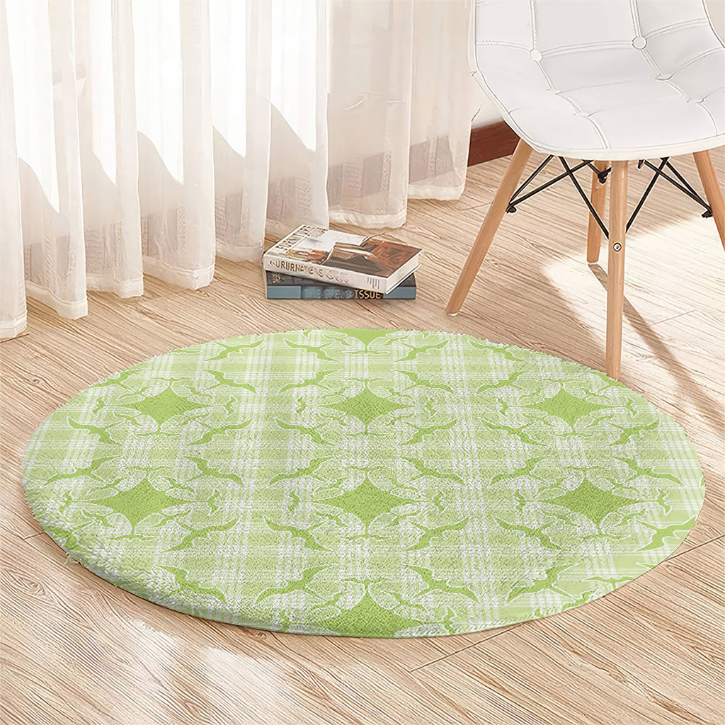 Omaomao Hawaii Iwa Bird Palaka Motifs Round Carpet LT14 - Polynesian Pride