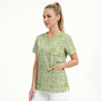 Omaomao Hawaii Iwa Bird Palaka Motifs Scrub Top LT14 - Polynesian Pride