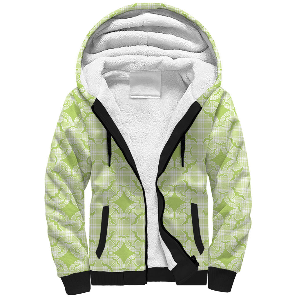 Omaomao Hawaii Iwa Bird Palaka Motifs Sherpa Hoodie