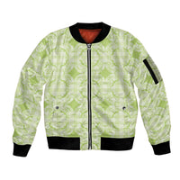 Omaomao Hawaii Iwa Bird Palaka Motifs Sleeve Zip Bomber Jacket LT14 Unisex Green - Polynesian Pride