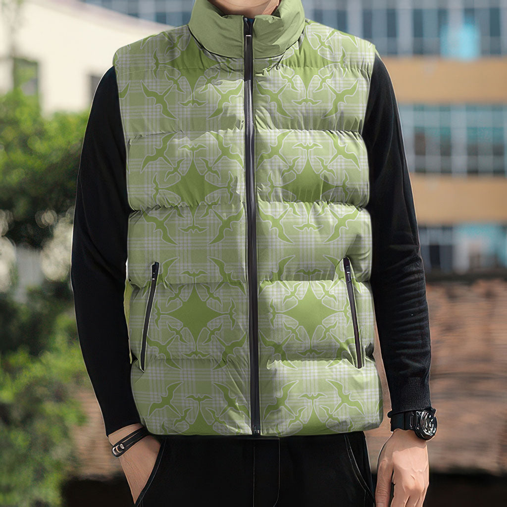 Omaomao Hawaii Iwa Bird Palaka Motifs Sleeveless Puffer Jacket LT14 - Polynesian Pride