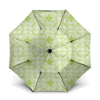 Omaomao Hawaii Iwa Bird Palaka Motifs Umbrella LT14 One Size Folded 11.42 inch Opened Diameter 37.4 inch Green - Polynesian Pride