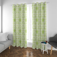 Omaomao Hawaii Iwa Bird Palaka Motifs Window Curtain LT14 With Grommets Green - Polynesian Pride