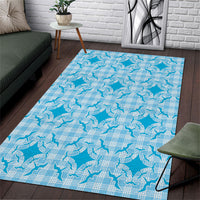 Polu Hawaii Iwa Bird Palaka Motifs Area Rug LT14 Blue - Polynesian Pride